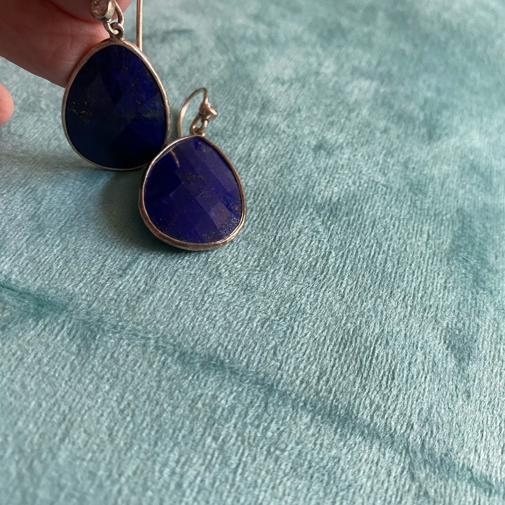 Silpada Sterling Silver Lapis Earrings - Picture 2 of 2